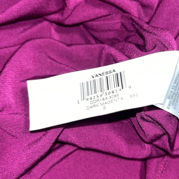 Dress the Population‎ Vanessa Plunging Halter Bodycon Midi Dress Dark Magenta S - Picture 11 of 11